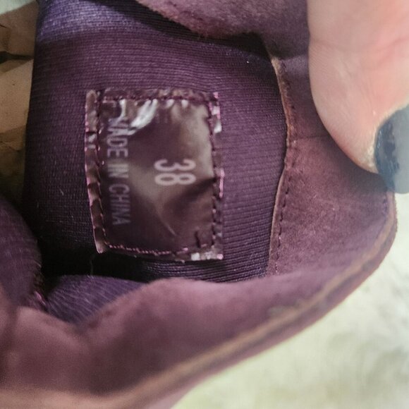 Aldo Womens Purple Suede Ankle Slouch Boots Size 38 EU - Picture 5 of 6